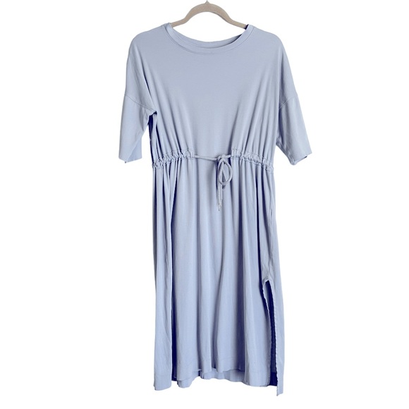 Everlane | EUC Light Blue Luxe Cotton Tie-Front Tee Dress in size XS - Picture 2 of 5